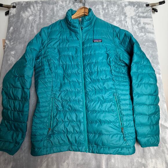 Patagonia Jackets & Blazers - Patagonia Women’s Down Sweater Jacket L Teal Goose Down Puffer Coat